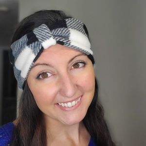 Black & White Bufflon Print Headband Ear Warmer